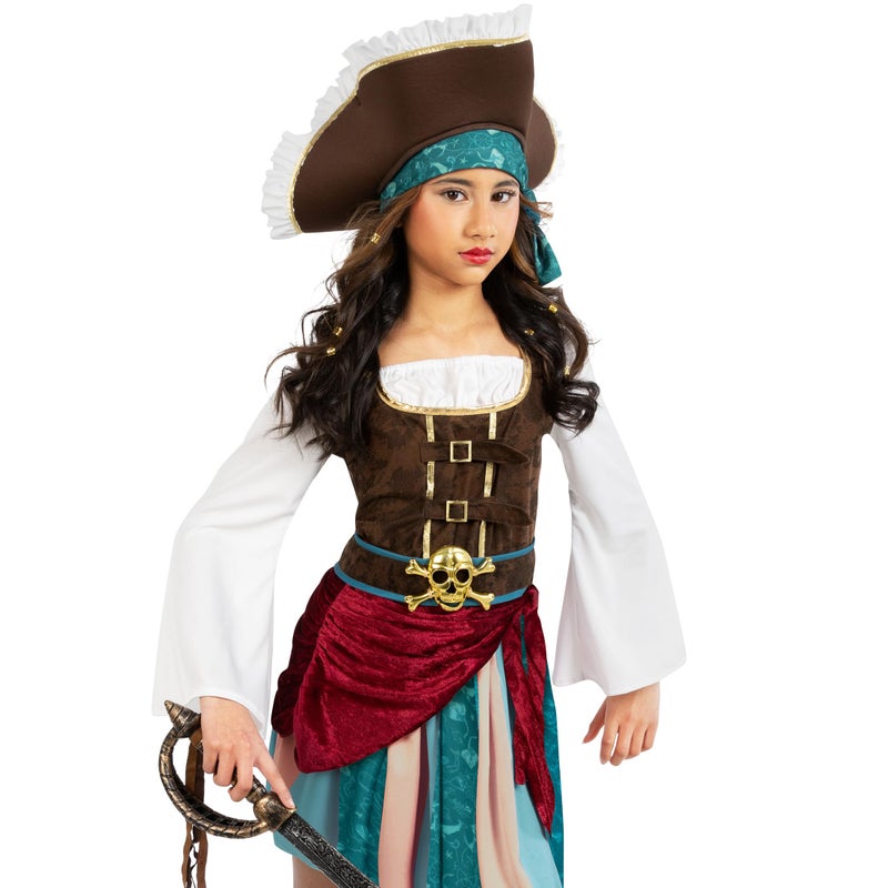 Morph Pirate Captain Girls Pirate Costume Girl Halloween Costumes for Girls Buccaneer Costume Dress Halloween M - Image 5